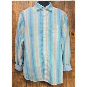 Tommy Bahama Mens Linen Striped Long Sleeve Shirt Large